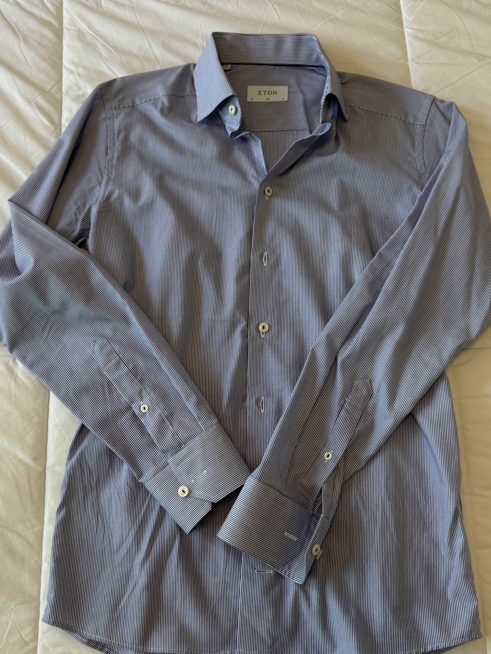 Eton Men's Blue Micro-Stripe Dress Shirt
